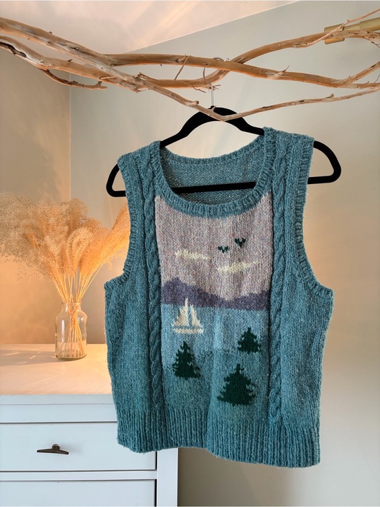 Handmade Sweaters - One of a Kind Coastal Sweater Vest